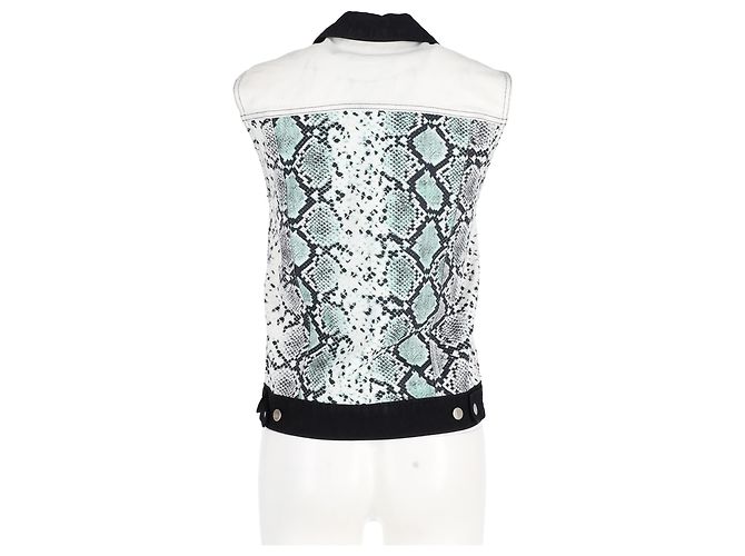 Chaleco con estampado de serpiente Sandro Paris en denim blanco - vista 6