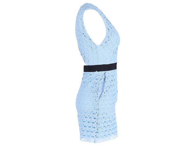 Macacão de renda de macramé com acabamento em gros-grain Sandro Fratello em poliéster azul claro - vista 3