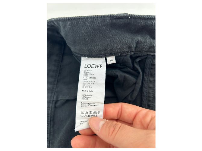 LOEWE Pantaloni T.FR 46 Cotone Grigio - vista 4