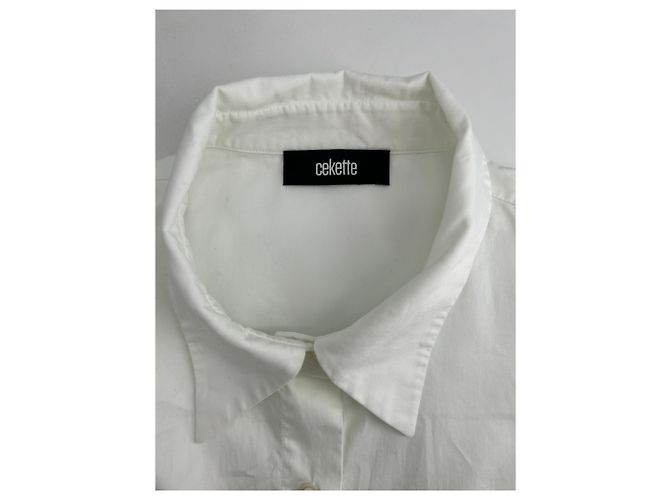 Autre Marque Vestido Cekette T.International M Algodón Blanco - vista 5