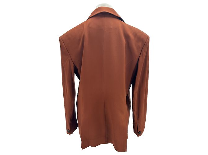 Autre Marque Non Signé / Unsigned jackets T.FR 36 Viscose Camel - view 2