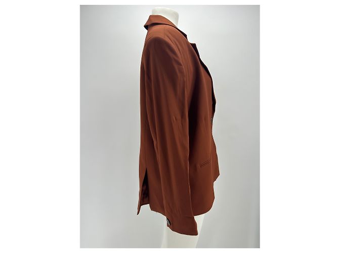 Autre Marque Non Signé / Unsigned jackets T.FR 36 Viscose Camel - view 3
