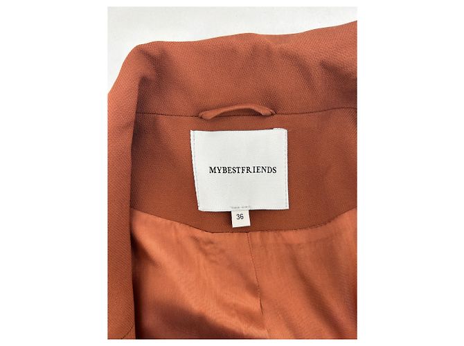 Autre Marque Non Signé / Unsigned jackets T.FR 36 Viscose Camel - view 5