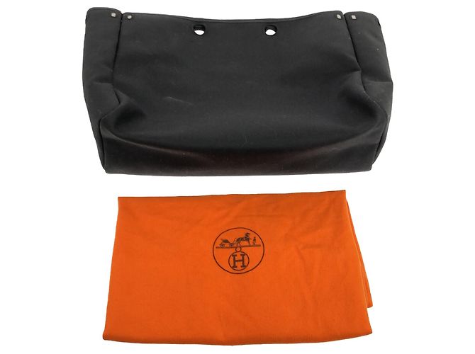 Hermès Schwarze Toile Herbag Cabas MM - Ansicht 12