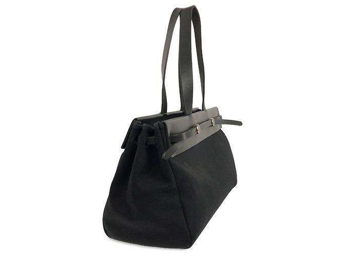 Hermès Schwarze Toile Herbag Cabas MM - Ansicht 2