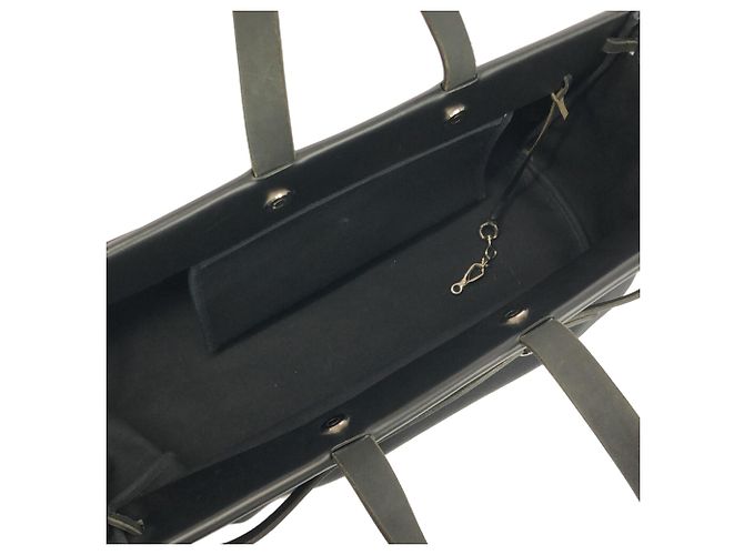 Hermès Schwarze Toile Herbag Cabas MM - Ansicht 5