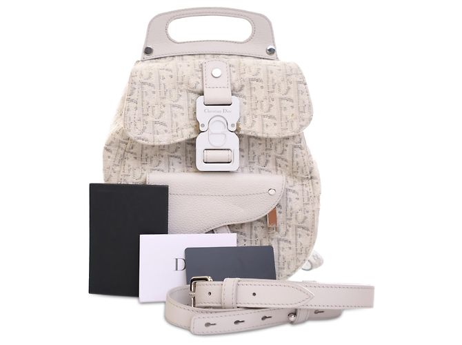 Dior Brown Mini Oblique Canvas Saddle Backpack - view 17