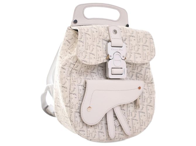 Dior Brown Mini Oblique Canvas Saddle Backpack - view 2