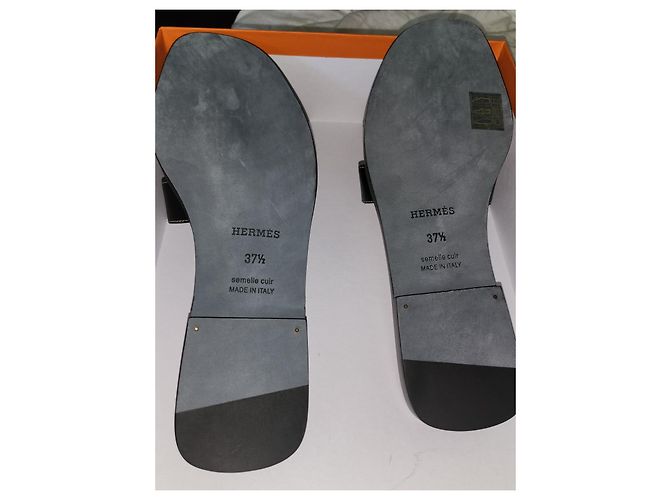 Hermès Oran Sandalen aus Leder schwarz - Ansicht 3