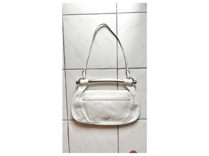 Borsa Prada Vitello Daino con manico in metallo bianca Bianco - vista 2
