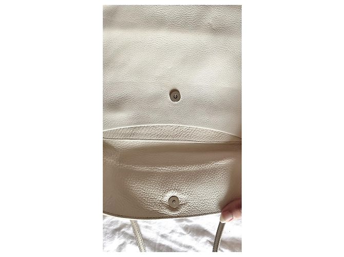 Borsa Prada Vitello Daino con manico in metallo bianca Bianco - vista 6