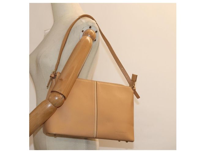 Burberry Borsa a spalla in pelle beige Auth am6447 - vista 21