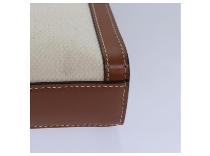 Céline Borsa a mano cabas verticale mini CELINE in tela 2 in 1 bianca Auth 82073 Bianco - vista 11