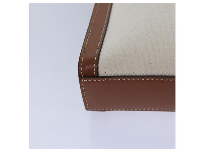 Céline Borsa a mano cabas verticale mini CELINE in tela 2 in 1 bianca Auth 82073 Bianco - vista 12