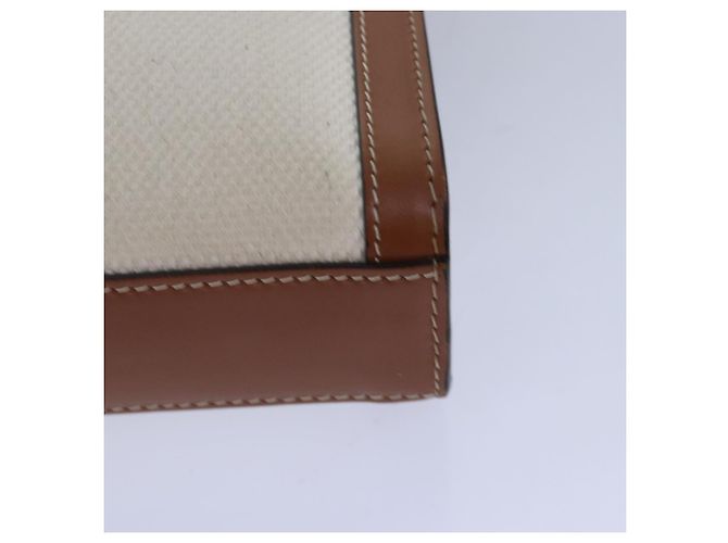 Céline Borsa a mano cabas verticale mini CELINE in tela 2 in 1 bianca Auth 82073 Bianco - vista 13