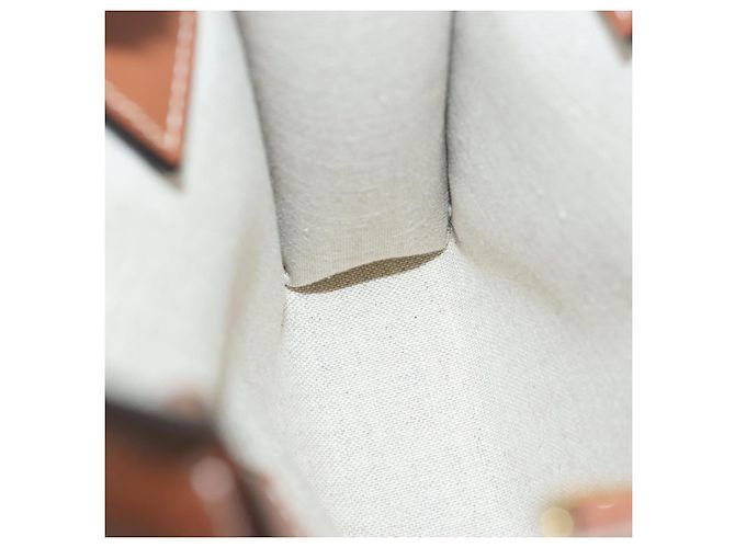 Céline Borsa a mano cabas verticale mini CELINE in tela 2 in 1 bianca Auth 82073 Bianco - vista 16