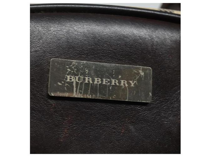 Borsa a mano in nylon nero e beige con motivo Nova Check di BURBERRY Auth yk13499 - vista 11