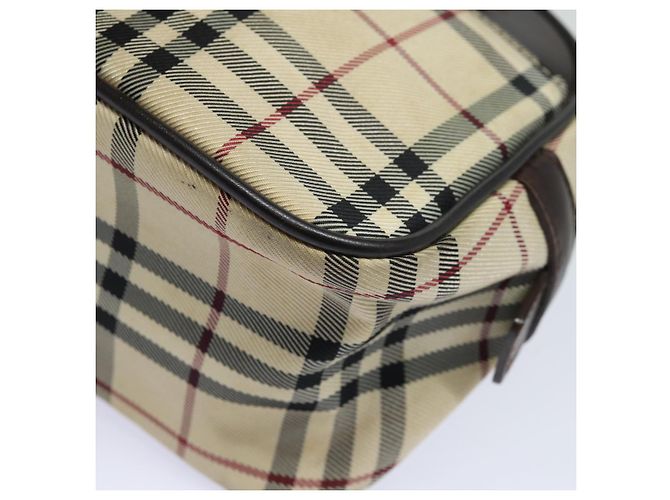 Borsa a mano in nylon nero e beige con motivo Nova Check di BURBERRY Auth yk13499 - vista 14
