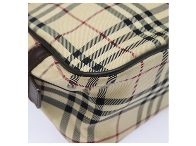 Borsa a mano in nylon nero e beige con motivo Nova Check di BURBERRY Auth yk13499 - vista 15