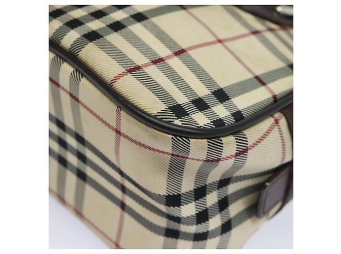 Borsa a mano in nylon nero e beige con motivo Nova Check di BURBERRY Auth yk13499 - vista 16