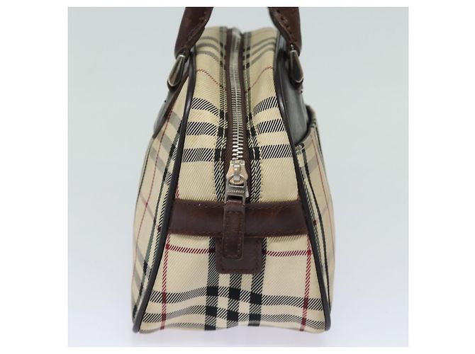Borsa a mano in nylon nero e beige con motivo Nova Check di BURBERRY Auth yk13499 - vista 3