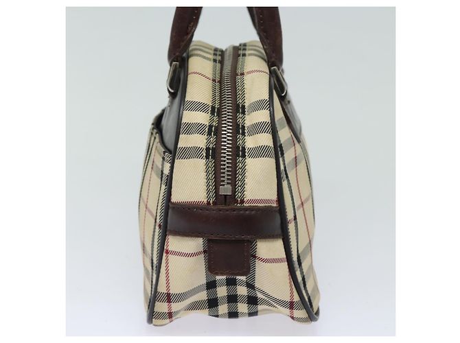 Borsa a mano in nylon nero e beige con motivo Nova Check di BURBERRY Auth yk13499 - vista 4
