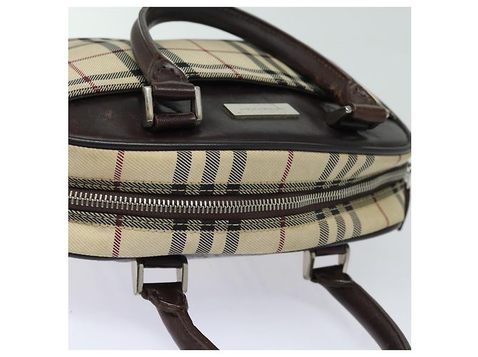 Borsa a mano in nylon nero e beige con motivo Nova Check di BURBERRY Auth yk13499 - vista 6