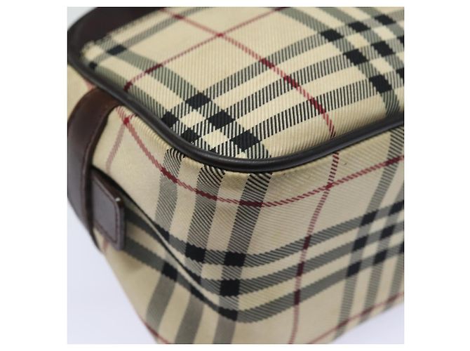 Borsa a mano in nylon nero e beige con motivo Nova Check di BURBERRY Auth yk13499 - vista 9