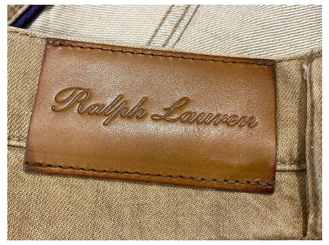 Jeans in denim Waxed Ralph Lauren Beige - vista 4