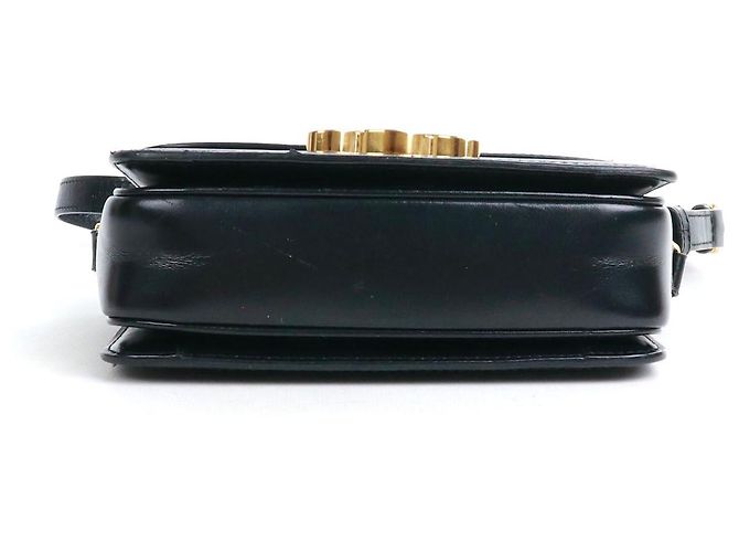 Céline CELINE - Bolso de hombro Celine Triomphe teen en cuero negro - vista 4