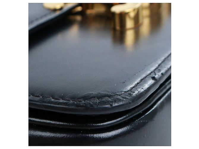 Céline CELINE - Bolso de hombro Celine Triomphe teen en cuero negro - vista 7