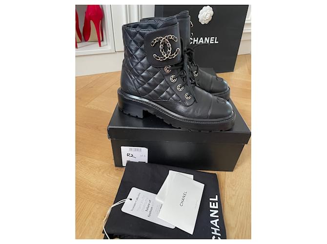 Cambon Chanel Biker-Stiefel Schwarz - Ansicht 2