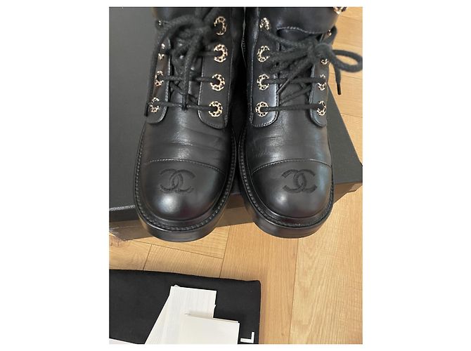 Cambon Chanel Biker-Stiefel Schwarz - Ansicht 7