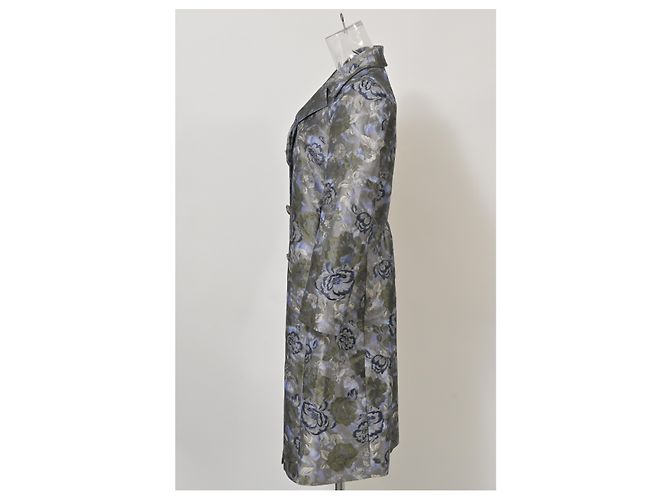 Etro Floral Jacquard Long Coat in Multicolor Polyester - view 10