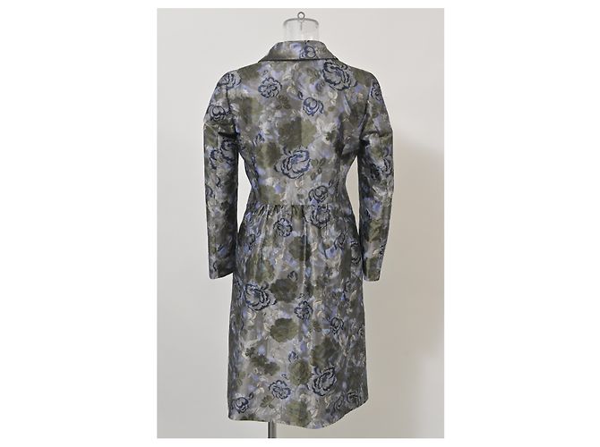 Etro Floral Jacquard Long Coat in Multicolor Polyester - view 11