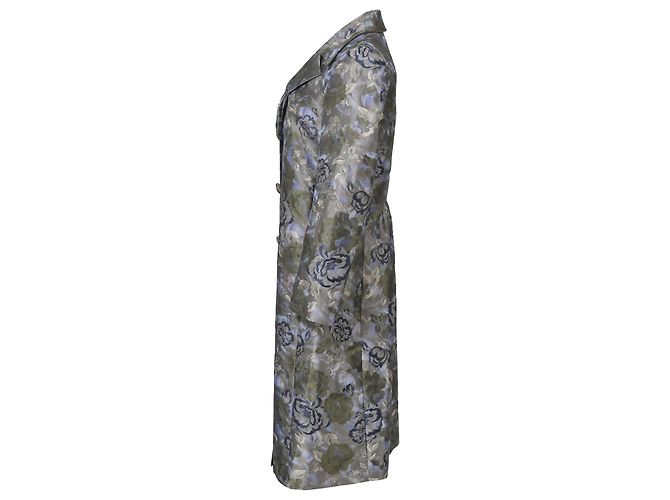 Etro Floral Jacquard Long Coat in Multicolor Polyester - view 2