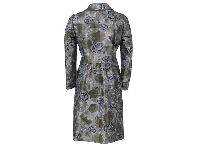 Etro Floral Jacquard Long Coat in Multicolor Polyester - view 3