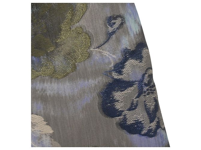 Etro Floral Jacquard Long Coat in Multicolor Polyester - view 8
