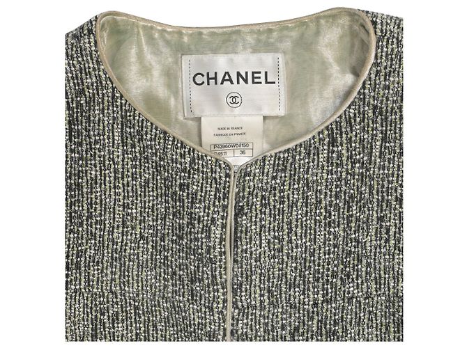 Timeless Capa de tweed Chanel Paris-Bombay en alpaca gris - vista 4
