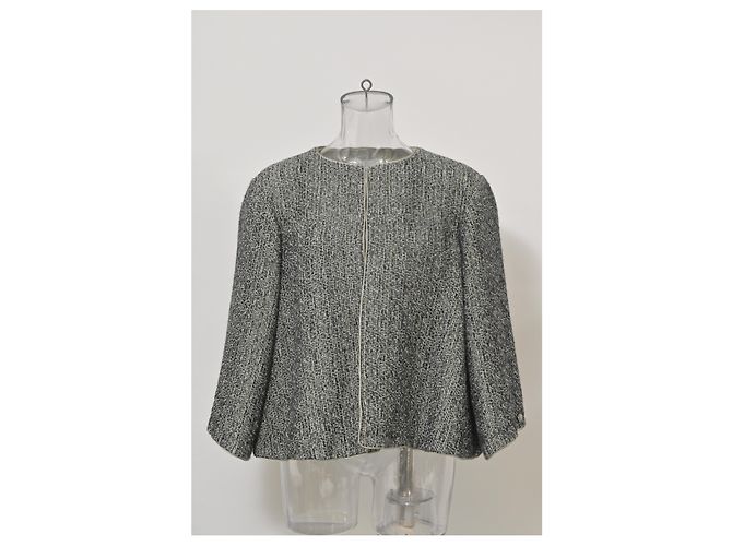 Timeless Capa de tweed Chanel Paris-Bombay en alpaca gris - vista 6