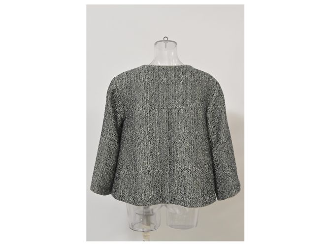 Timeless Capa de tweed Chanel Paris-Bombay en alpaca gris - vista 8