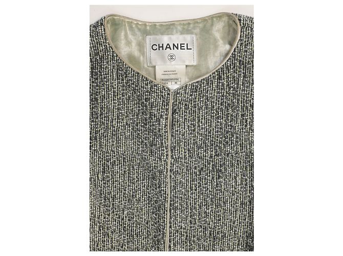 Timeless Capa de tweed Chanel Paris-Bombay en alpaca gris - vista 9