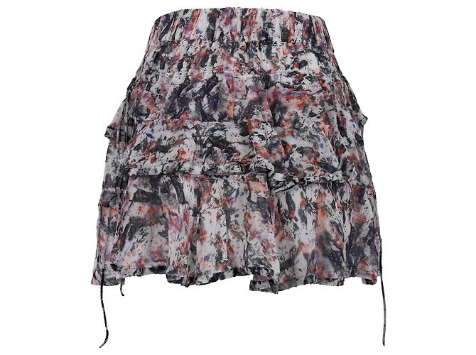 Saia mini com babados estampada Megan Iro Paris em viscose multicolorida - vista 3