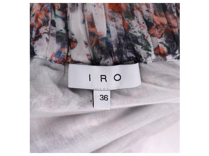 Saia mini com babados estampada Megan Iro Paris em viscose multicolorida - vista 4