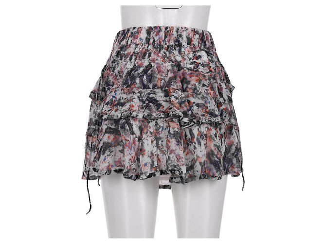 Saia mini com babados estampada Megan Iro Paris em viscose multicolorida - vista 7