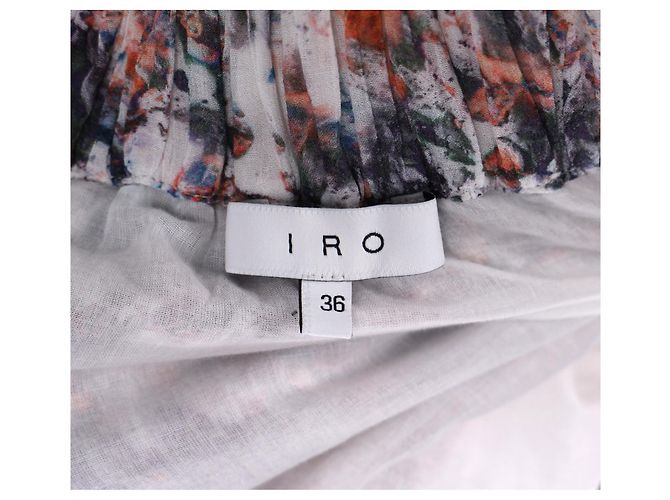 Saia mini com babados estampada Megan Iro Paris em viscose multicolorida - vista 8