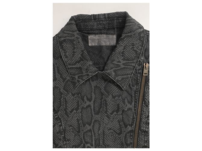 Stella Mc Cartney Chaqueta de moto de algodón negro con estampado de serpiente Stella McCartney - vista 10