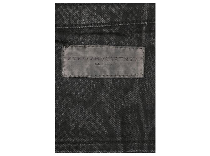 Stella Mc Cartney Chaqueta de moto de algodón negro con estampado de serpiente Stella McCartney - vista 9
