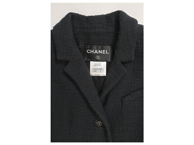 Timeless Chaqueta Chanel Bombay CC de tweed negro de algodón - vista 10