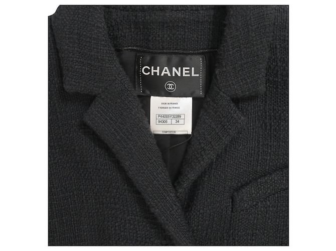 Timeless Chaqueta Chanel Bombay CC de tweed negro de algodón - vista 5